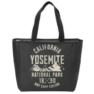 Vintage California Yosemite National Park California Nature Hiking Outdoors Zip Tote Bag