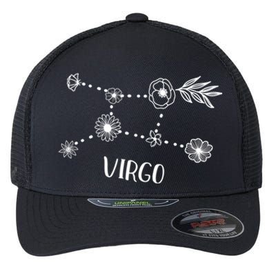 Virgo Constellation Zodiac Floral Cool Gift Flexfit Unipanel Trucker Cap