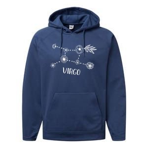 Virgo Constellation Zodiac Floral Cool Gift Performance Fleece Hoodie