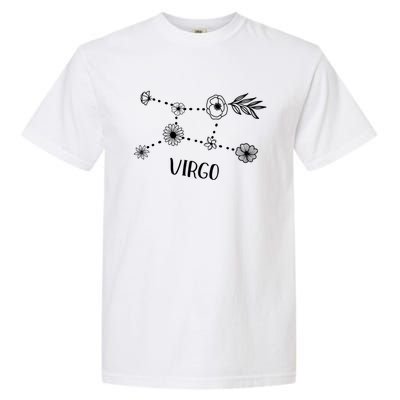 Virgo Constellation Zodiac Floral Cool Gift Garment-Dyed Heavyweight T-Shirt