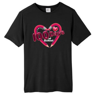 Valentines Day 100 Days Of School Tall Fusion ChromaSoft Performance T-Shirt