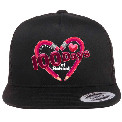 Valentines Day 100 Days Of School Flatbill Hat