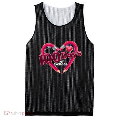 Valentines Day 100 Days Of School Mesh Reversible Basketball Jersey Tank