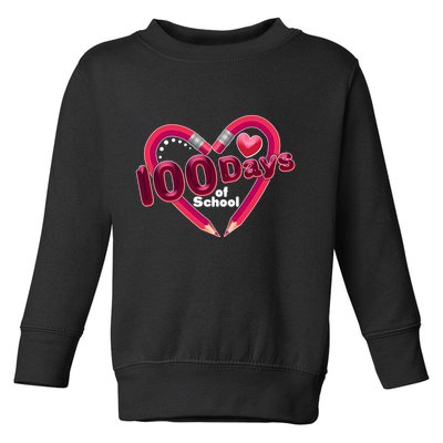Valentines Day 100 Days Of School Toddler Sweatshirt
