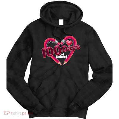 Valentines Day 100 Days Of School Tie Dye Hoodie