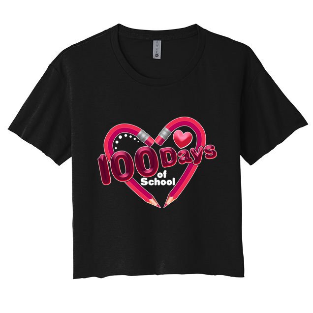 Valentines Day 100 Days Of School Crop Top