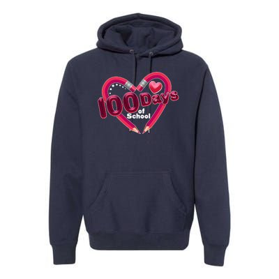 Valentines Day 100 Days Of School Premium Hoodie