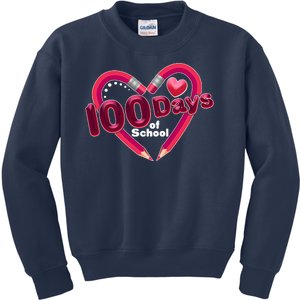 Valentines Day 100 Days Of School Kids Sweatshirt