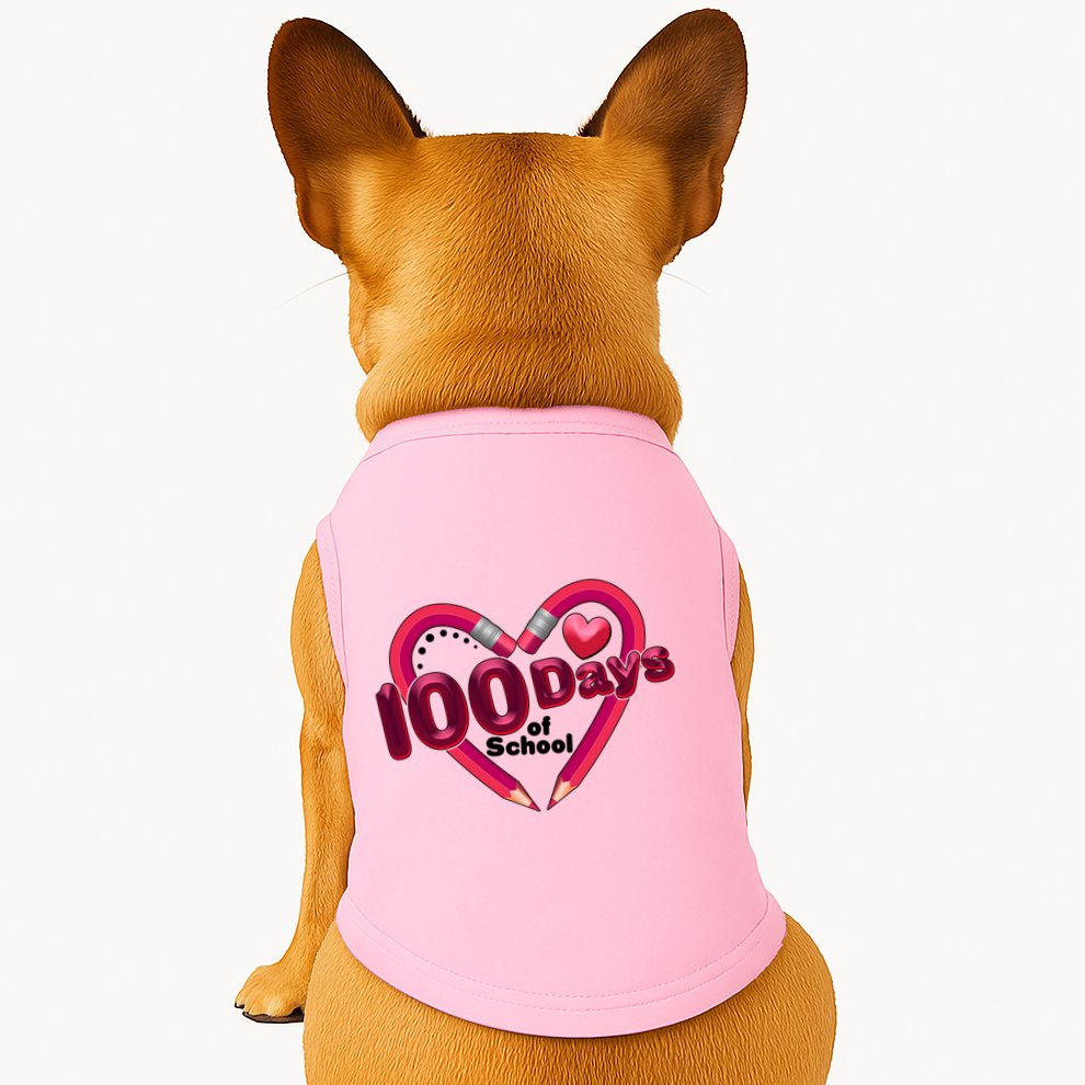 Valentines Day 100 Days Of School Doggie Tank