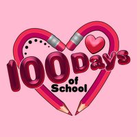 Valentines Day 100 Days Of School Button