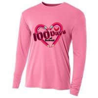 Valentines Day 100 Days Of School Cooling Performance Long Sleeve Crew