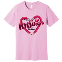 Valentines Day 100 Days Of School Premium T-Shirt