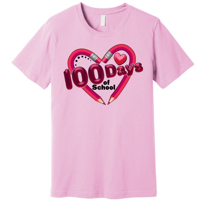 Valentines Day 100 Days Of School Premium T-Shirt