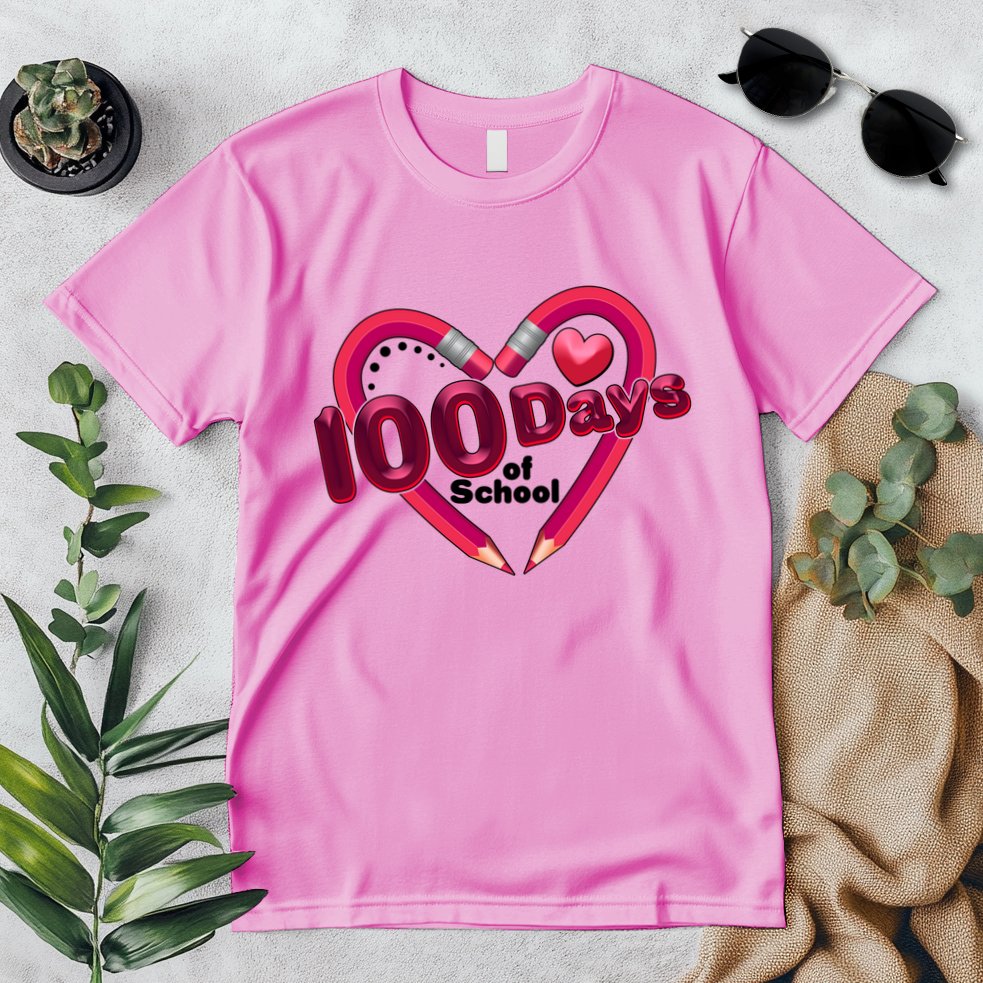 Valentines Day 100 Days Of School Premium T-Shirt