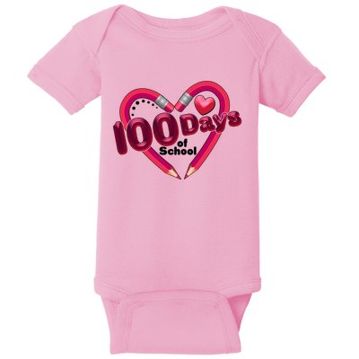 Valentines Day 100 Days Of School Baby Bodysuit
