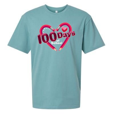 Valentines Day 100 Days Of School Sueded Cloud Jersey T-Shirt