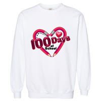 Valentines Day 100 Days Of School Garment-Dyed Sweatshirt