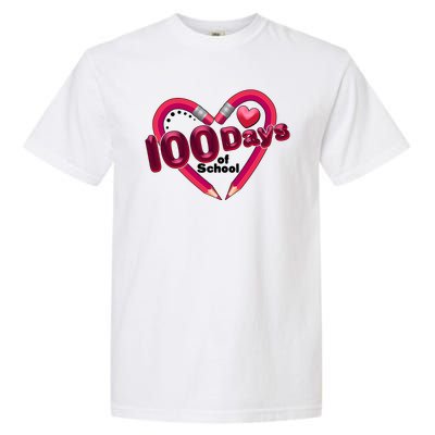 Valentines Day 100 Days Of School Garment-Dyed Heavyweight T-Shirt