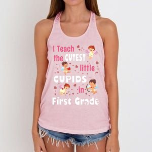 Valentines Day 1st Grade Teacher Gift For Teachers In Love Gift Women's Knotted Racerback Tank