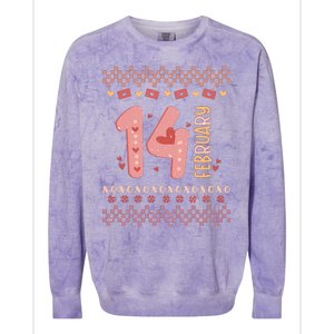 Valentine's Day 14th February Colorblast Crewneck Sweatshirt