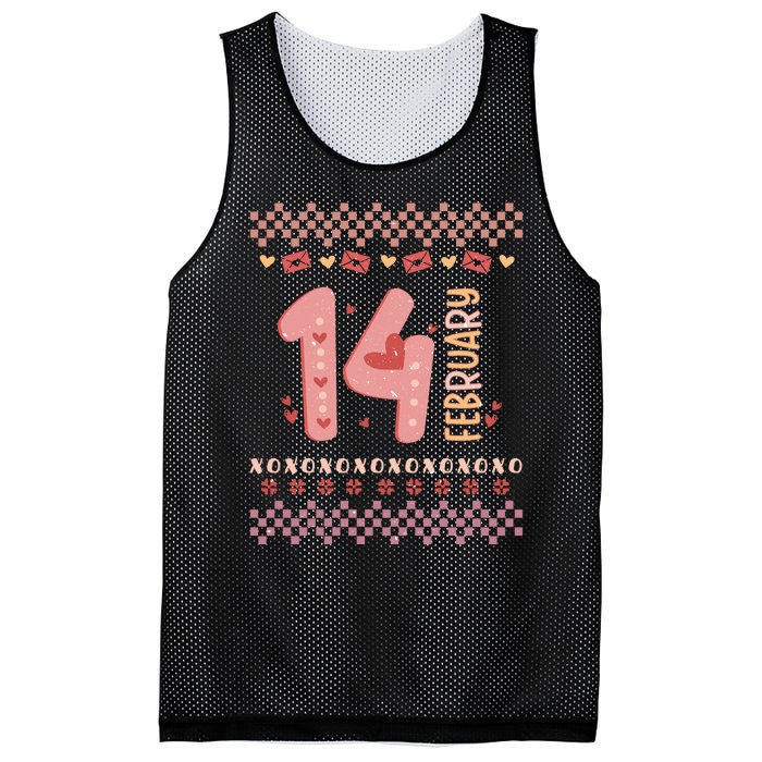 Valentine's Day 14th February Mesh Reversible Basketball Jersey Tank