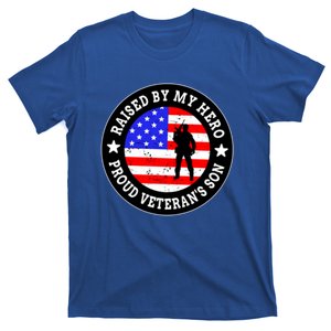 Veterans Day (2 Sided Print) Raised By A Hero Veterans Son Gift T-Shirt