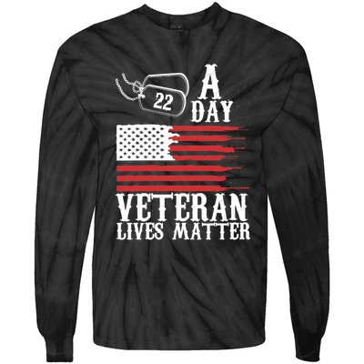 Veterans Day 22 A Day Veteran Lives Matter Funny Gift Idea Tie-Dye Long Sleeve Shirt