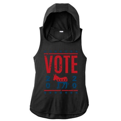 Vote Democrat 2020 Election Donkey Democratic Party Gear Great Gift Ladies PosiCharge Tri-Blend Wicking Draft Hoodie Tank