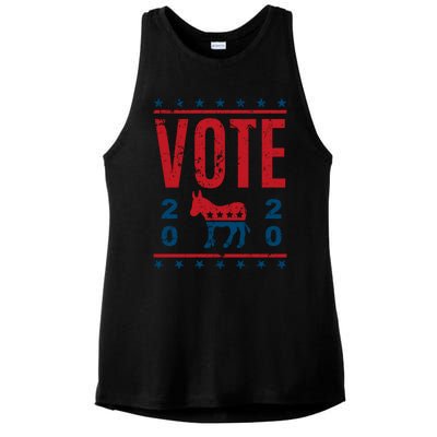 Vote Democrat 2020 Election Donkey Democratic Party Gear Great Gift Ladies PosiCharge Tri-Blend Wicking Tank