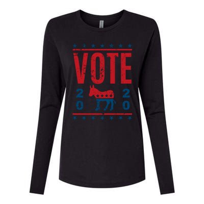 Vote Democrat 2020 Election Donkey Democratic Party Gear Great Gift Womens Cotton Relaxed Long Sleeve T-Shirt