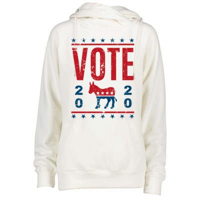 Vote Democrat 2020 Election Donkey Democratic Party Gear Great Gift Womens Funnel Neck Pullover Hood