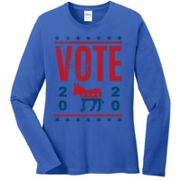 Vote Democrat 2020 Election Donkey Democratic Party Gear Great Gift Ladies Long Sleeve Shirt