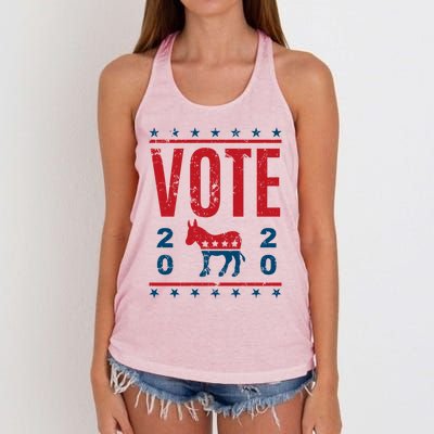 Vote Democrat 2020 Election Donkey Democratic Party Gear Great Gift Women's Knotted Racerback Tank