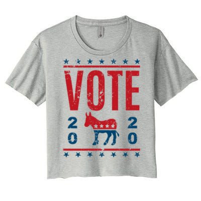 Vote Democrat 2020 Election Donkey Democratic Party Gear Great Gift Women's Crop Top Tee