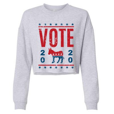 Vote Democrat 2020 Election Donkey Democratic Party Gear Great Gift Cropped Pullover Crew