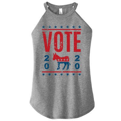 Vote Democrat 2020 Election Donkey Democratic Party Gear Great Gift Women's Perfect Tri Rocker Tank