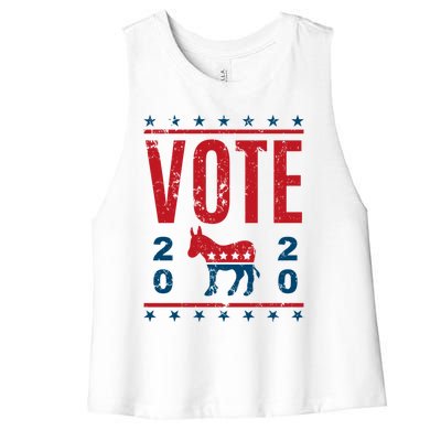 Vote Democrat 2020 Election Donkey Democratic Party Gear Great Gift Women's Racerback Cropped Tank