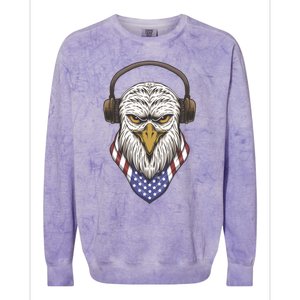 Veterans Day 4th Of July Memorial Day I Love Usa Eagle Gift Colorblast Crewneck Sweatshirt