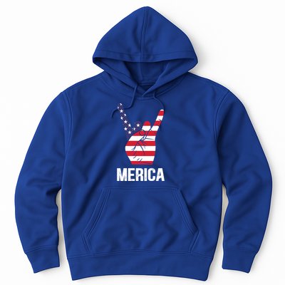 Veterans Day 4th Of July Patriotic I Love Usa Devil Horns Gift Hoodie