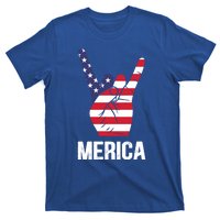 Veterans Day 4th Of July Patriotic I Love Usa Devil Horns Gift T-Shirt