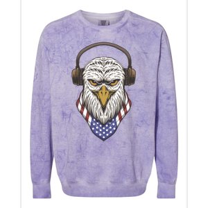 Veterans Day 4th Of July Memorial Day I Love Usa Eagle Meaningful Gift Colorblast Crewneck Sweatshirt