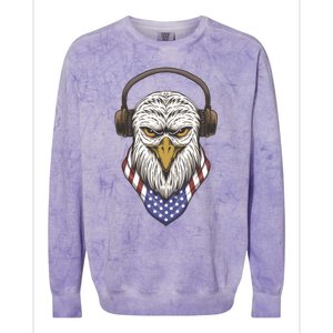 Veterans Day 4th Of July Memorial Day I Love Usa Eagle Meaningful Gift Colorblast Crewneck Sweatshirt