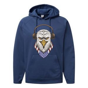 Veterans Day 4th Of July Memorial Day I Love Usa Eagle Meaningful Gift Performance Fleece Hoodie