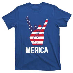 Veterans Day 4th Of July Patriotic I Love Usa Devil Horns Great Gift T-Shirt