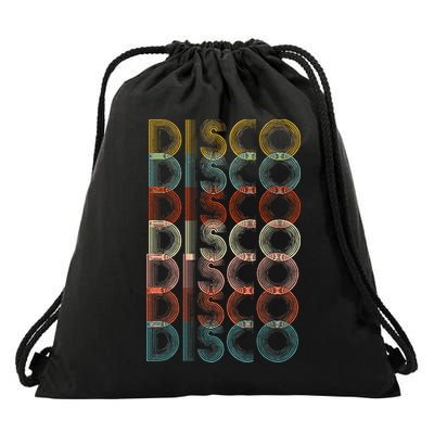 Vintage Disco 70s 80s Music Lover Drawstring Bag