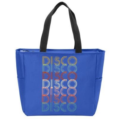 Vintage Disco 70s 80s Music Lover Zip Tote Bag