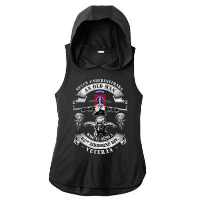 Veteran Day 82nd Airborne Division Paratrooper Fort Bragg Gift Ladies PosiCharge Tri-Blend Wicking Draft Hoodie Tank