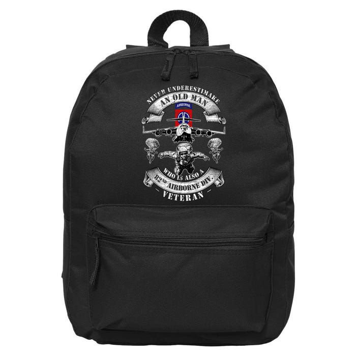 Veteran Day 82nd Airborne Division Paratrooper Fort Bragg Gift 16 in Basic Backpack