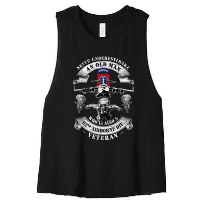 Veteran Day 82nd Airborne Division Paratrooper Fort Bragg Gift Women's Racerback Cropped Tank