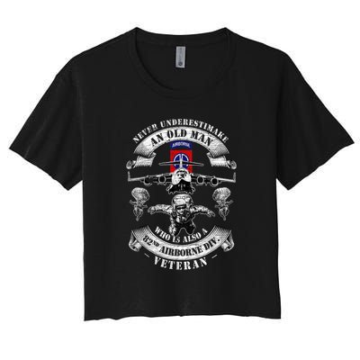 Veteran Day 82nd Airborne Division Paratrooper Fort Bragg Gift Women's Crop Top Tee